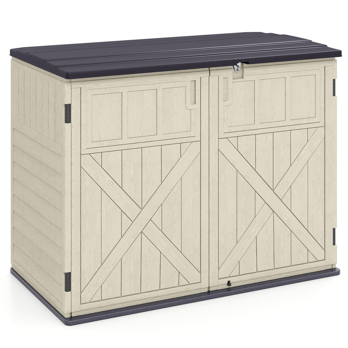 20 Cu.Ft Horizontal Resin Storage Shed with Adjustable Shelf-Beige