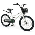 20 Inch Kids Bike with Kickstand, Basket and Mudguards, White