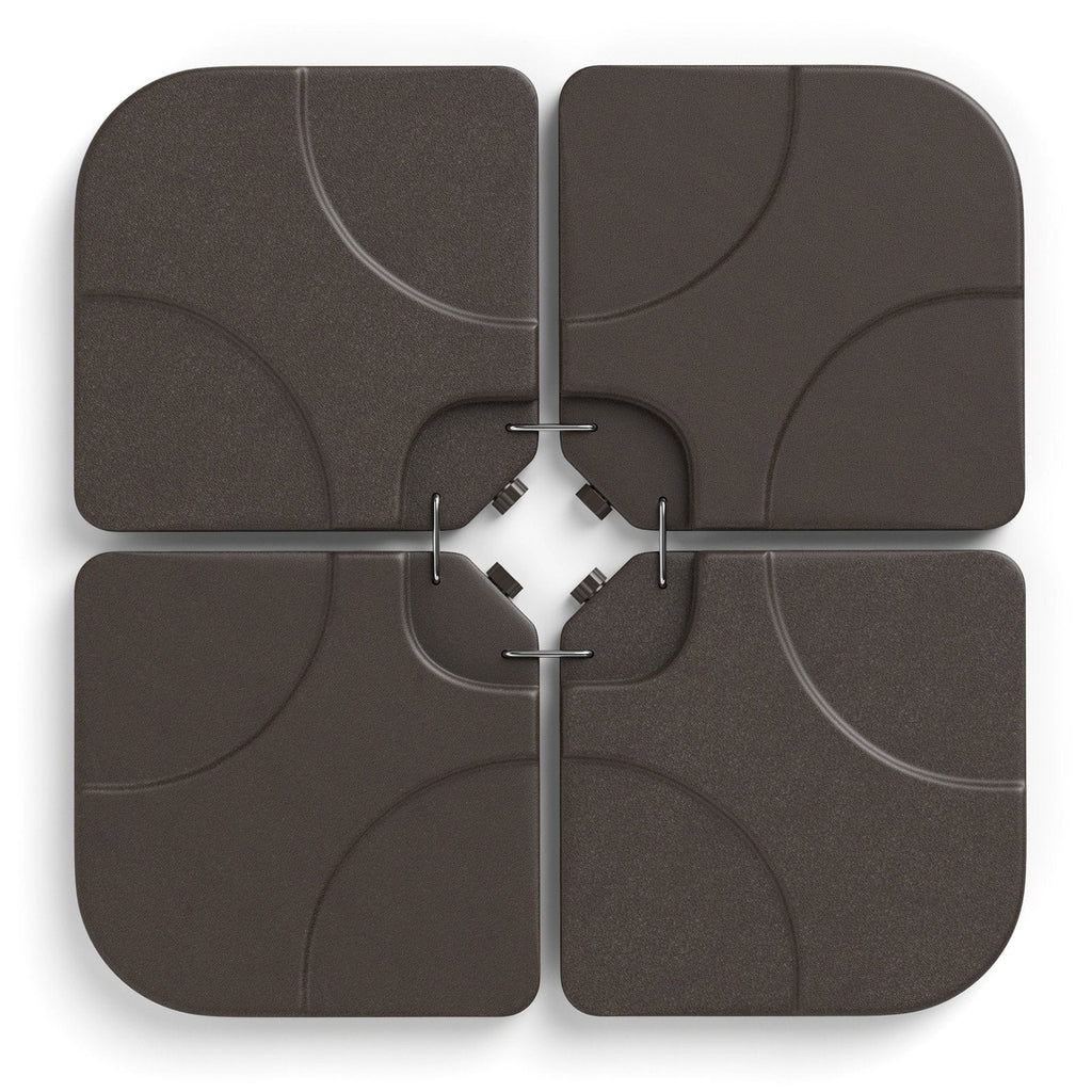 20 Inch Patio Offset Water Filled Plate Umbrella Base Sand-Coffee
