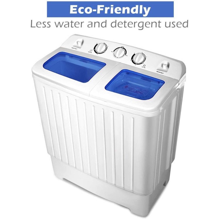 20 lbs Compact Twin Tub Washing Machine for Home