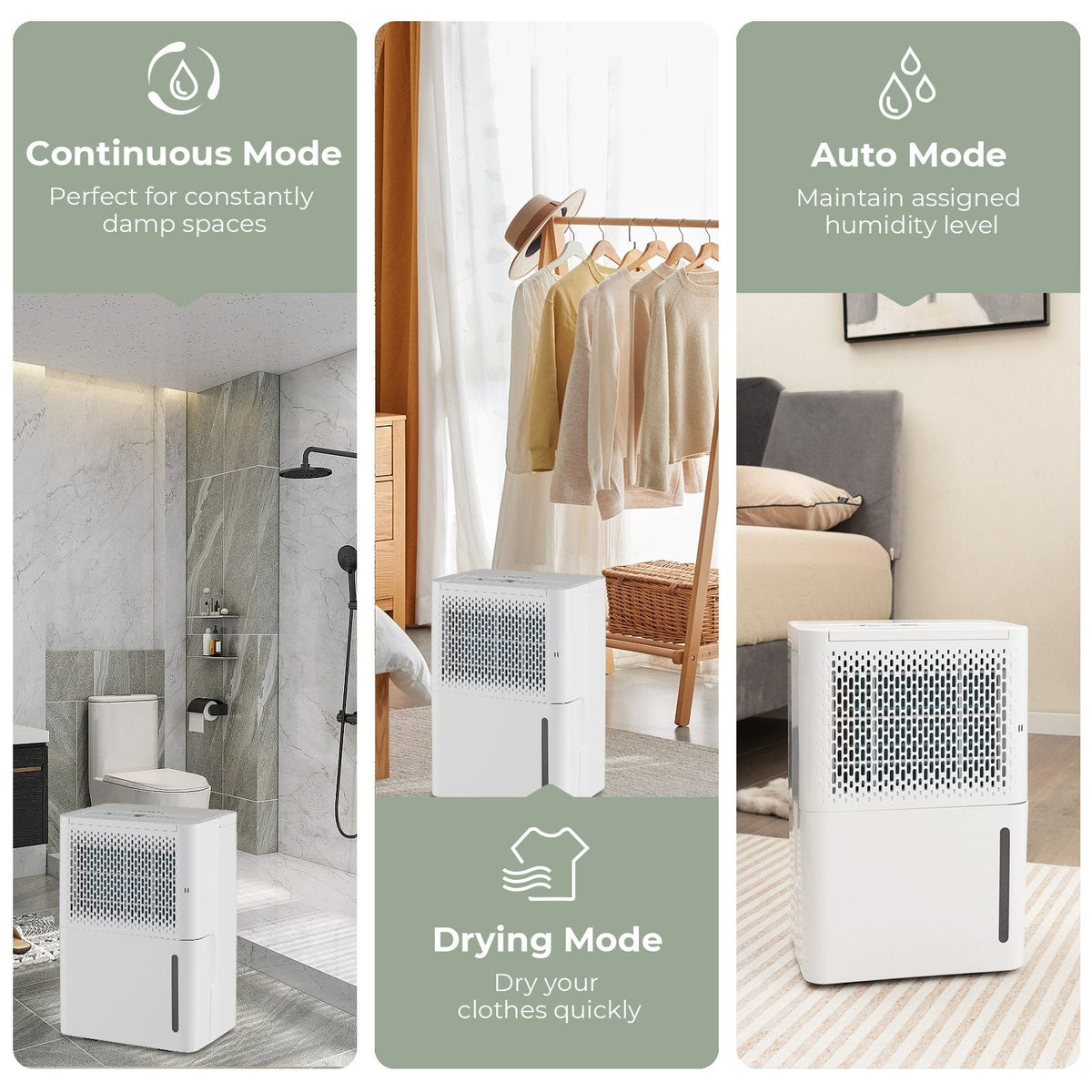 32 Pint Dehumidifier for 2000 Sq Ft, 8 Pints DOE, 38.6 dB, 5 Button Panel, ETL and DOE, White
