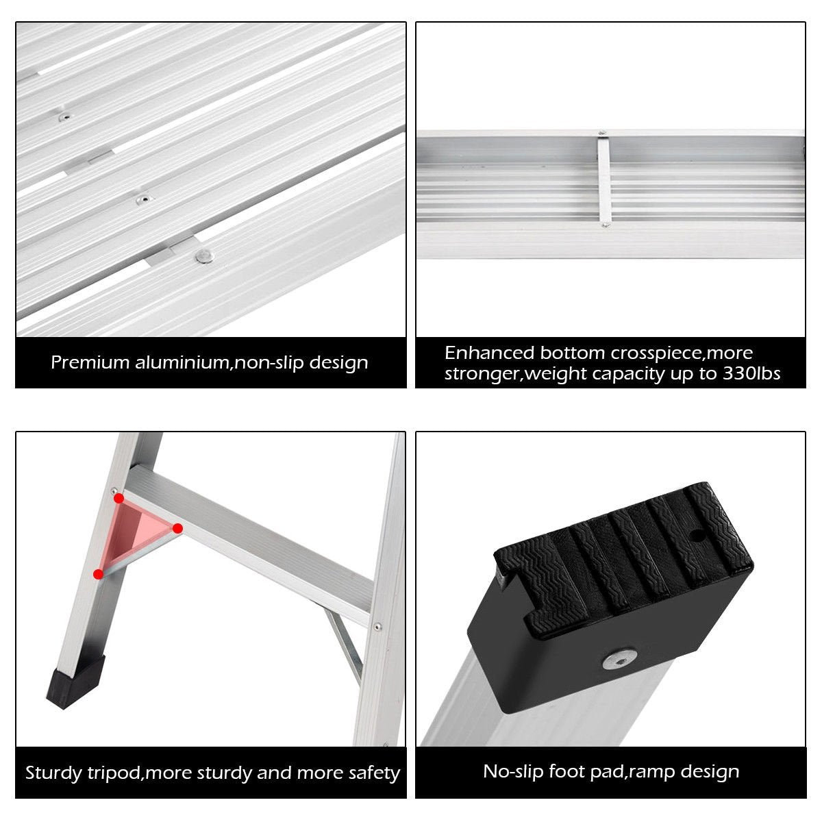 Heavy Duty Portable Bench Aluminum Folding Step Ladder