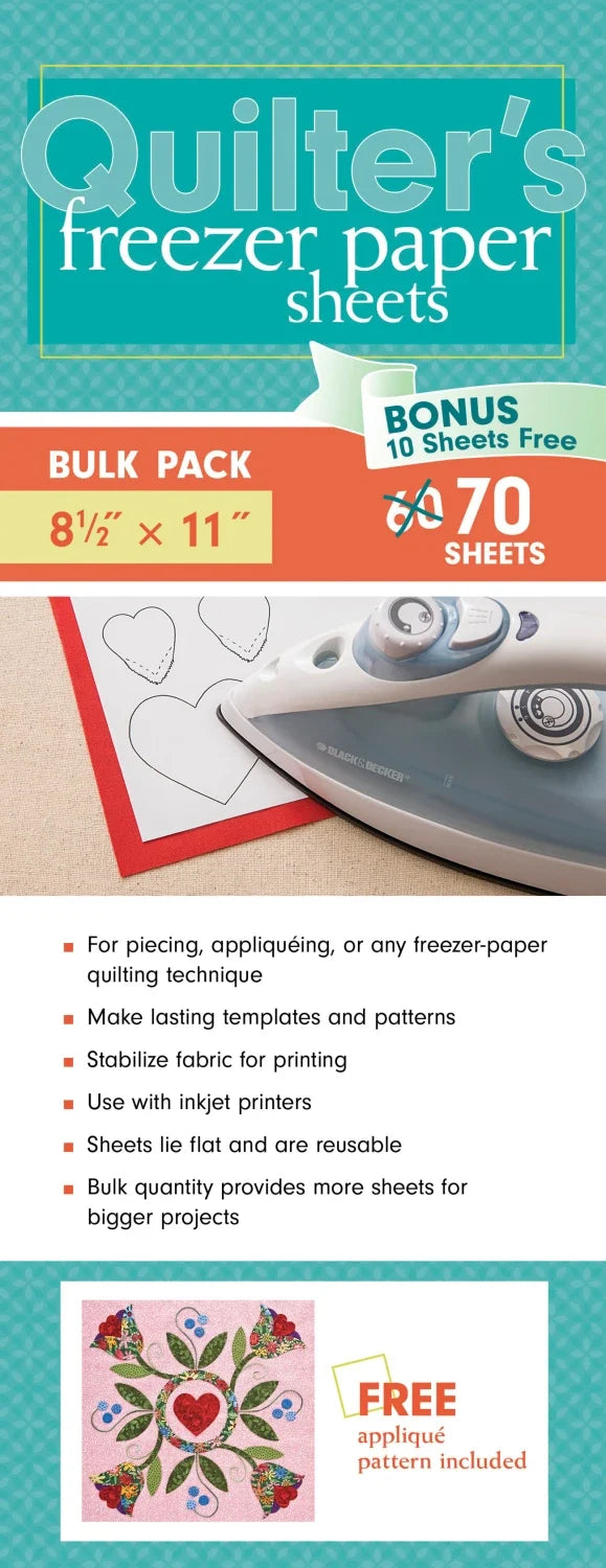 Quilters Freezer Paper Sheets, Bulk Pack, 70 pieces