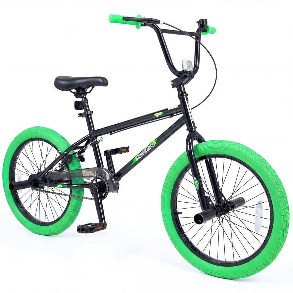 20 Inch Trick Bicycle with 270 Degree Handlebar and 4 Pegs, Green