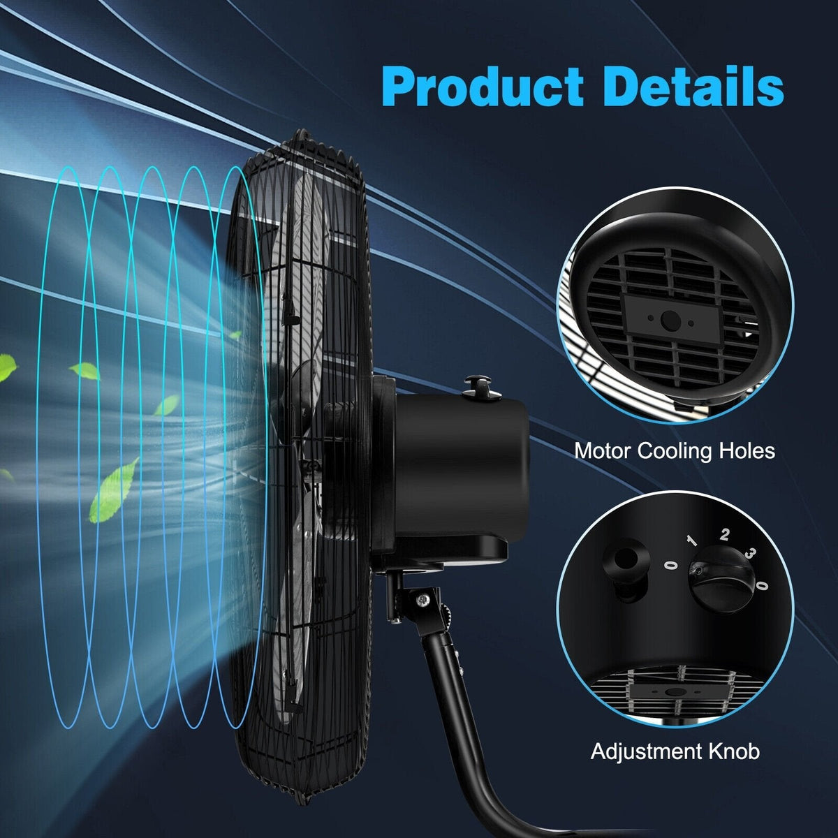 21 Inch 3 Speed Wall Mount Industrial Fan