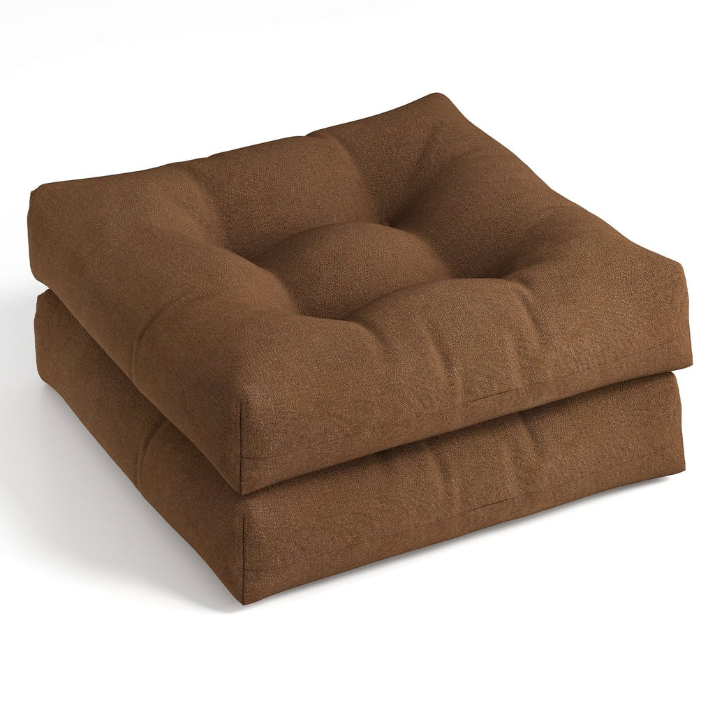 21 Inch x 21 Inch Patio Chair Seat Cushion Pads for Indoor and Outdoor-Coffee