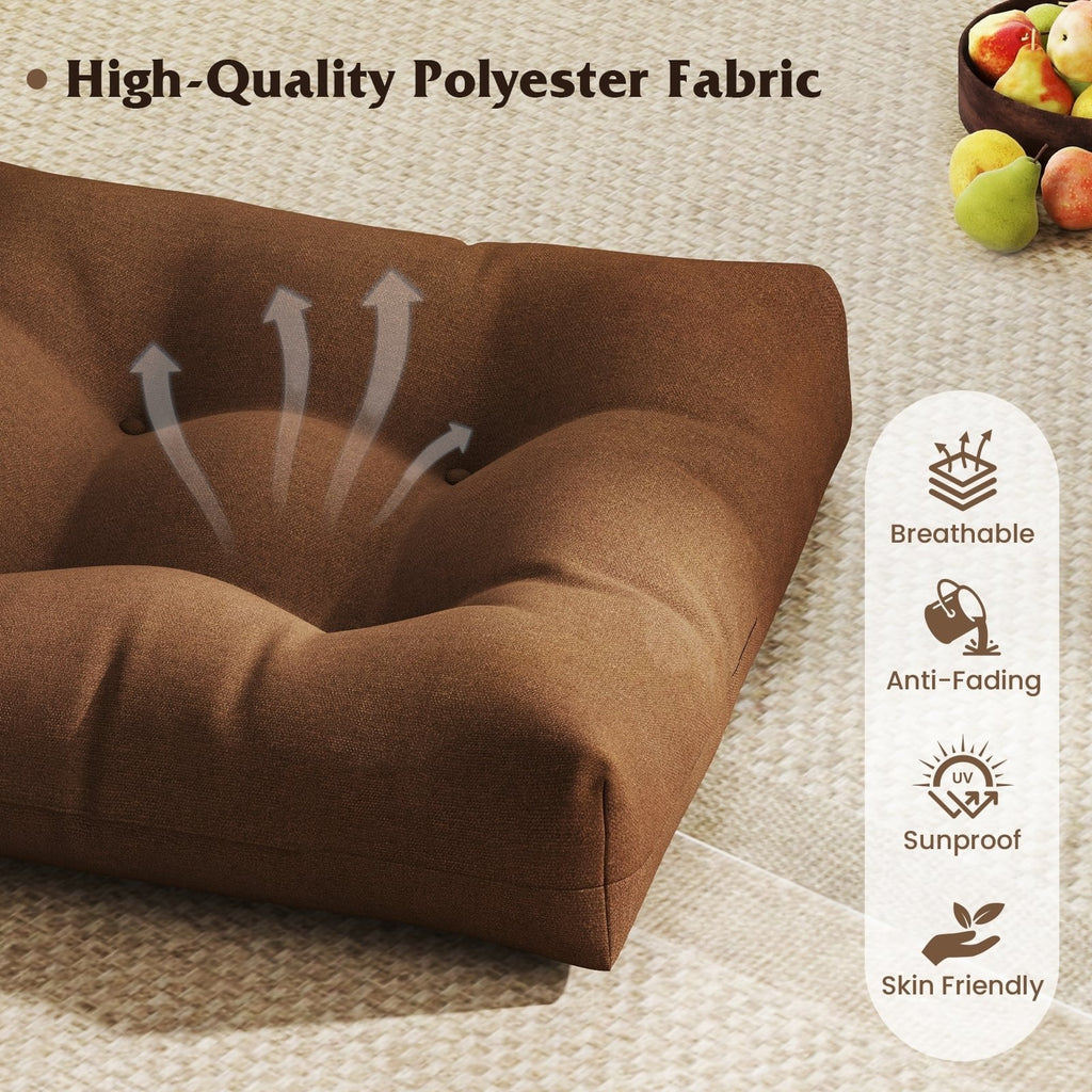 21 Inch x 21 Inch Patio Chair Seat Cushion Pads for Indoor and Outdoor-Coffee