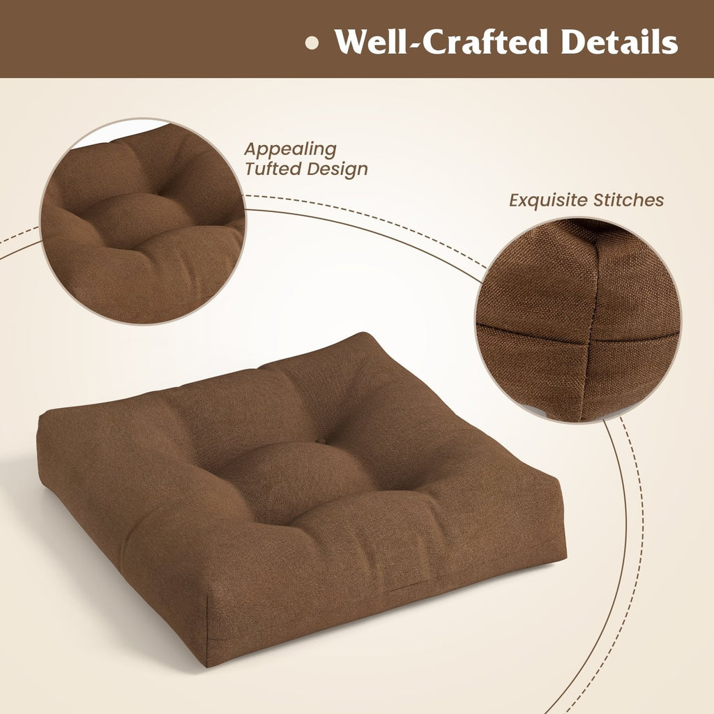 21 Inch x 21 Inch Patio Chair Seat Cushion Pads for Indoor and Outdoor-Coffee