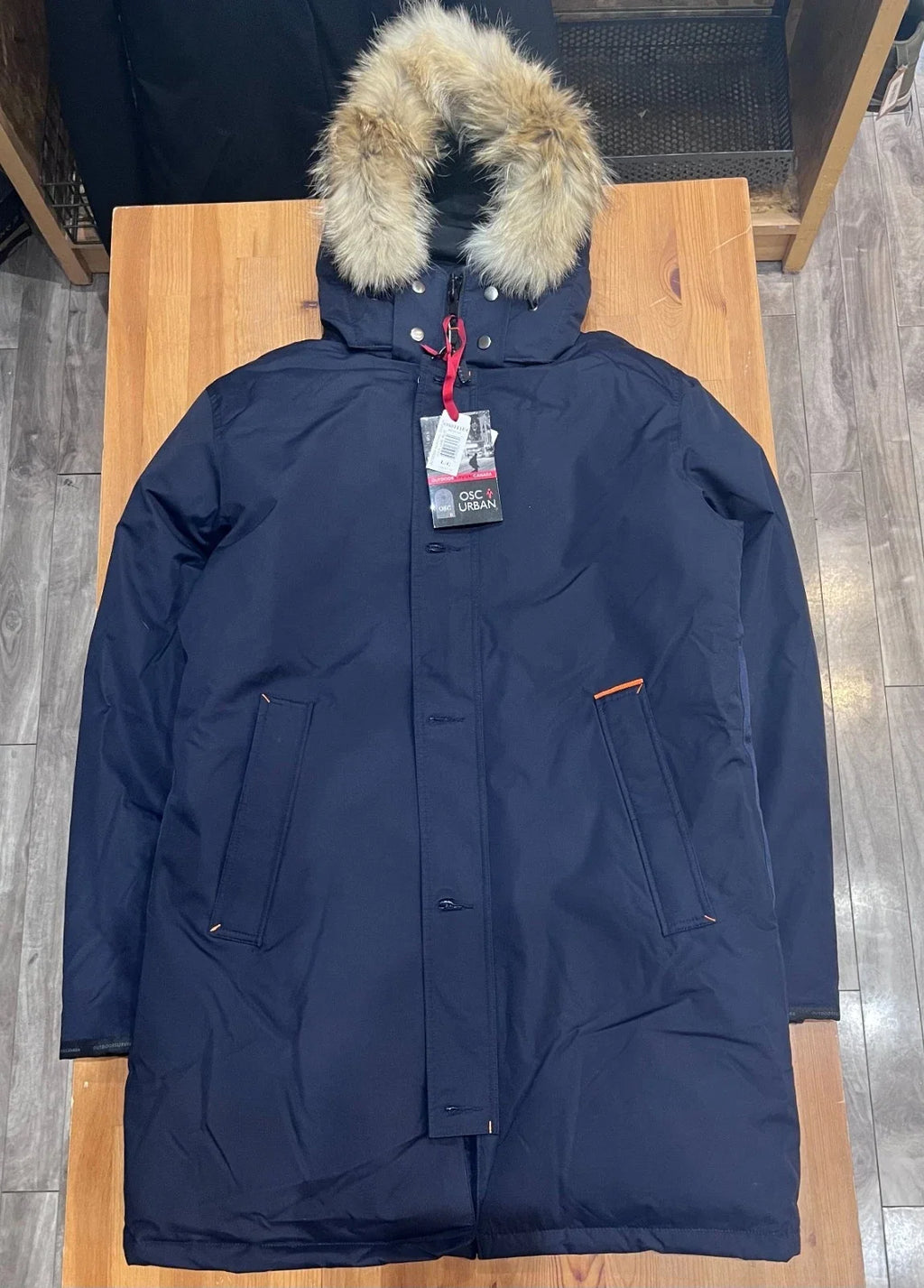 Outdoor Survival Canada Men's Nevluk UC -20°C Urban Down Parka - Large, Cold Lake Blue - ON DISPLAY