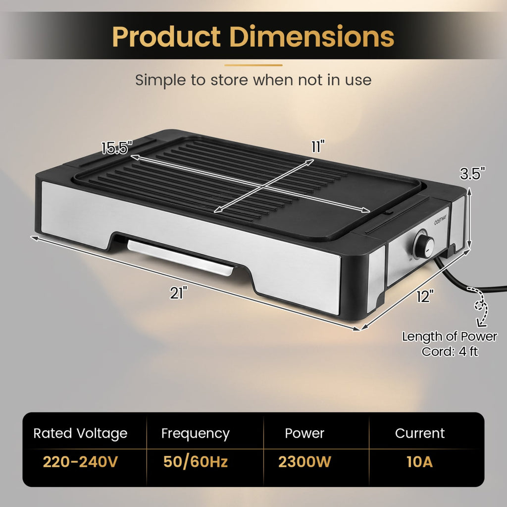 2300W Electric Griddle with Nonstick Die Cast Aluminum Cooking Surface