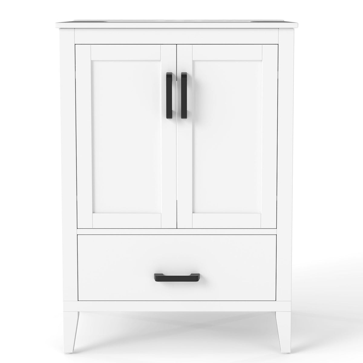 24.5 inches Modern Bathroom Vanity with Sink 2 Doors and Drawer-White