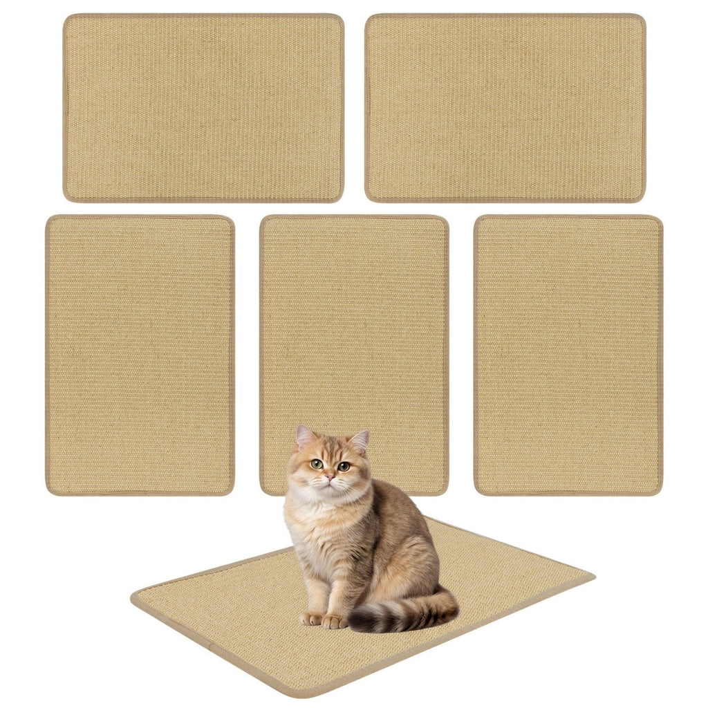 6 Piece Cat Scratcher Mat Set, 24 x 16 Inch Natural Sisal Pads for Sofas, Walls and Floors