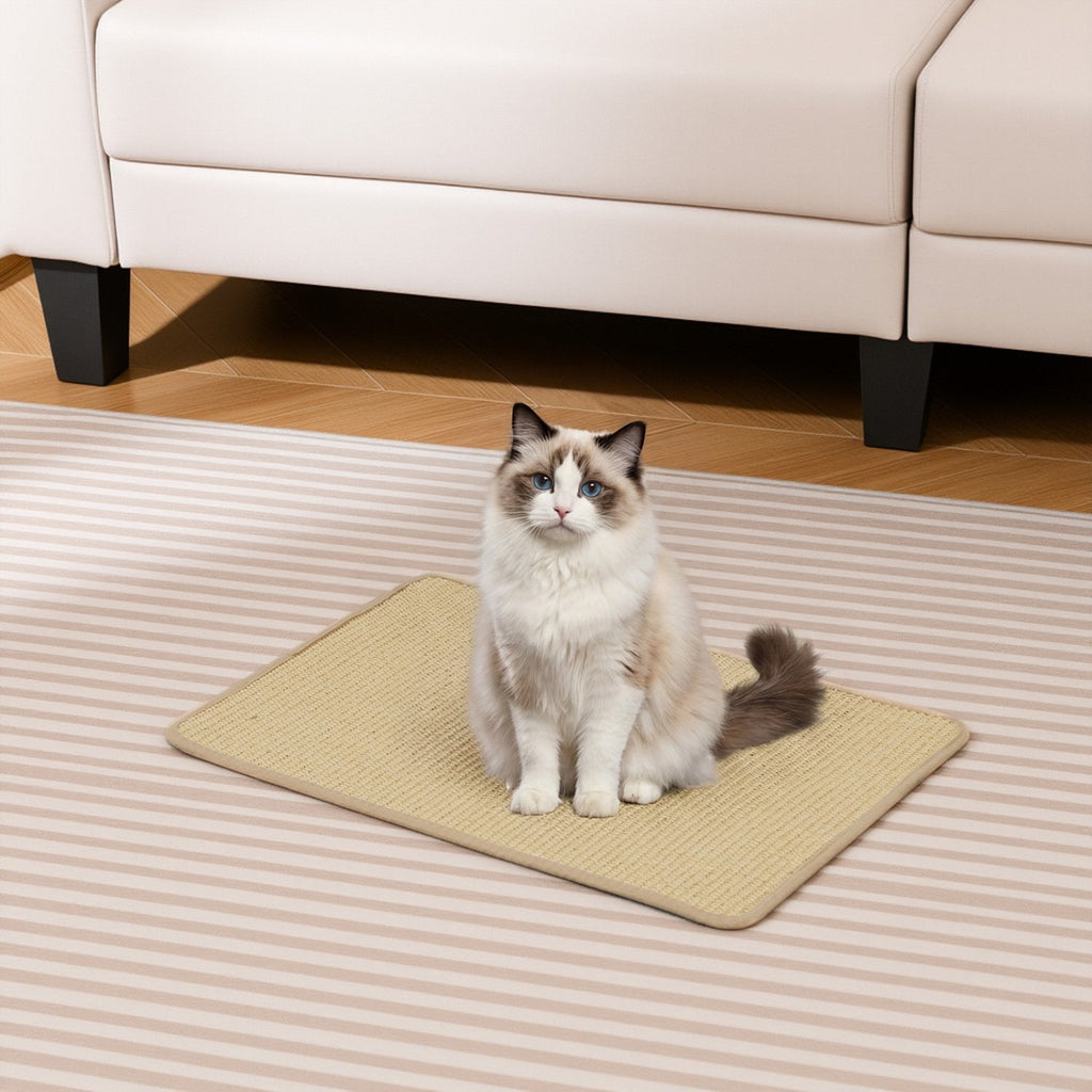 6 Piece Cat Scratcher Mat Set, 24 x 16 Inch Natural Sisal Pads for Sofas, Walls and Floors