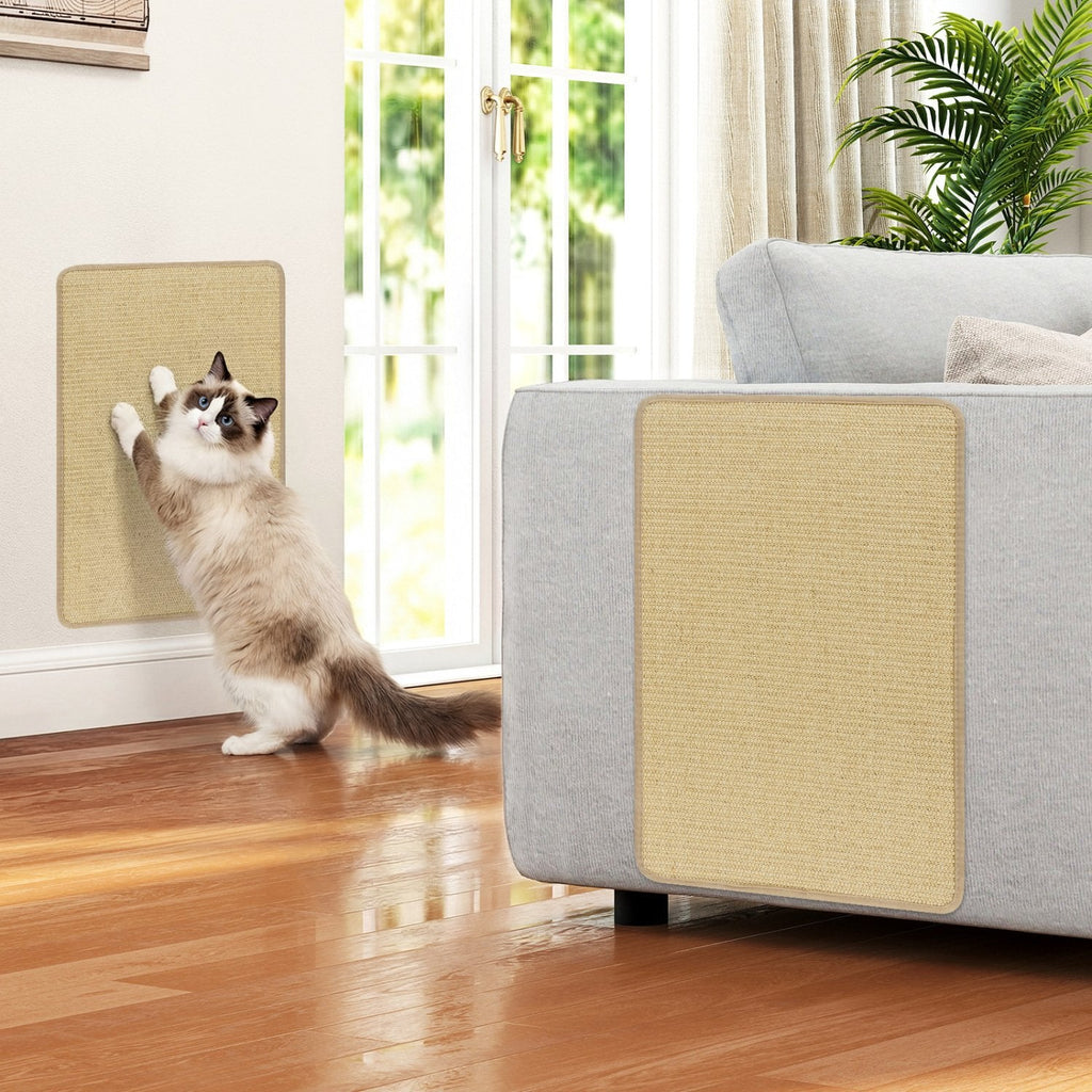 6 Piece Cat Scratcher Mat Set, 24 x 16 Inch Natural Sisal Pads for Sofas, Walls and Floors