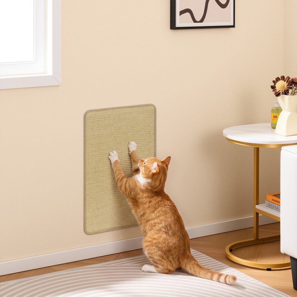 6 Piece Cat Scratcher Mat Set, 24 x 16 Inch Natural Sisal Pads for Sofas, Walls and Floors