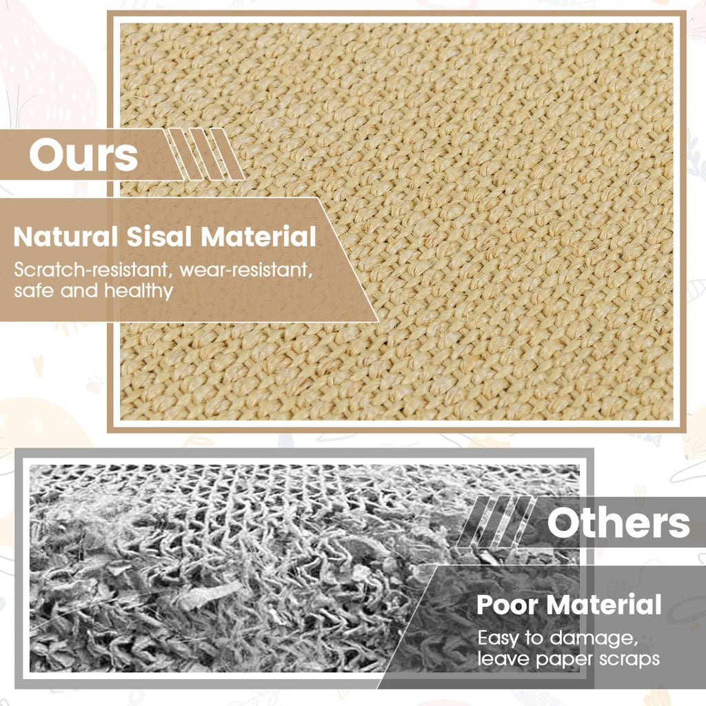 6 Piece Cat Scratcher Mat Set, 24 x 16 Inch Natural Sisal Pads for Sofas, Walls and Floors