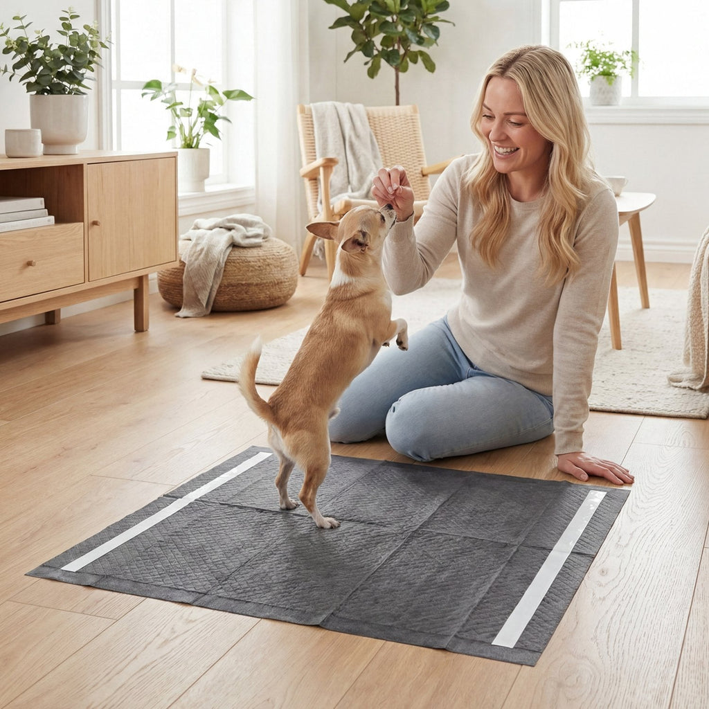 24 inches x 24 inches Charcoal Dog Pee Pads 6-Layer for Dogs-Black