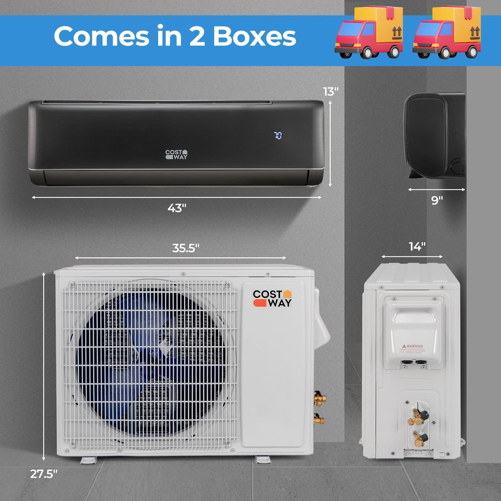 GreyVolt Series Energy Star Certified 24000 BTU 21 SEER2 208-230V Mini Split Air Conditioner and Heater Gray Wifi Enabled