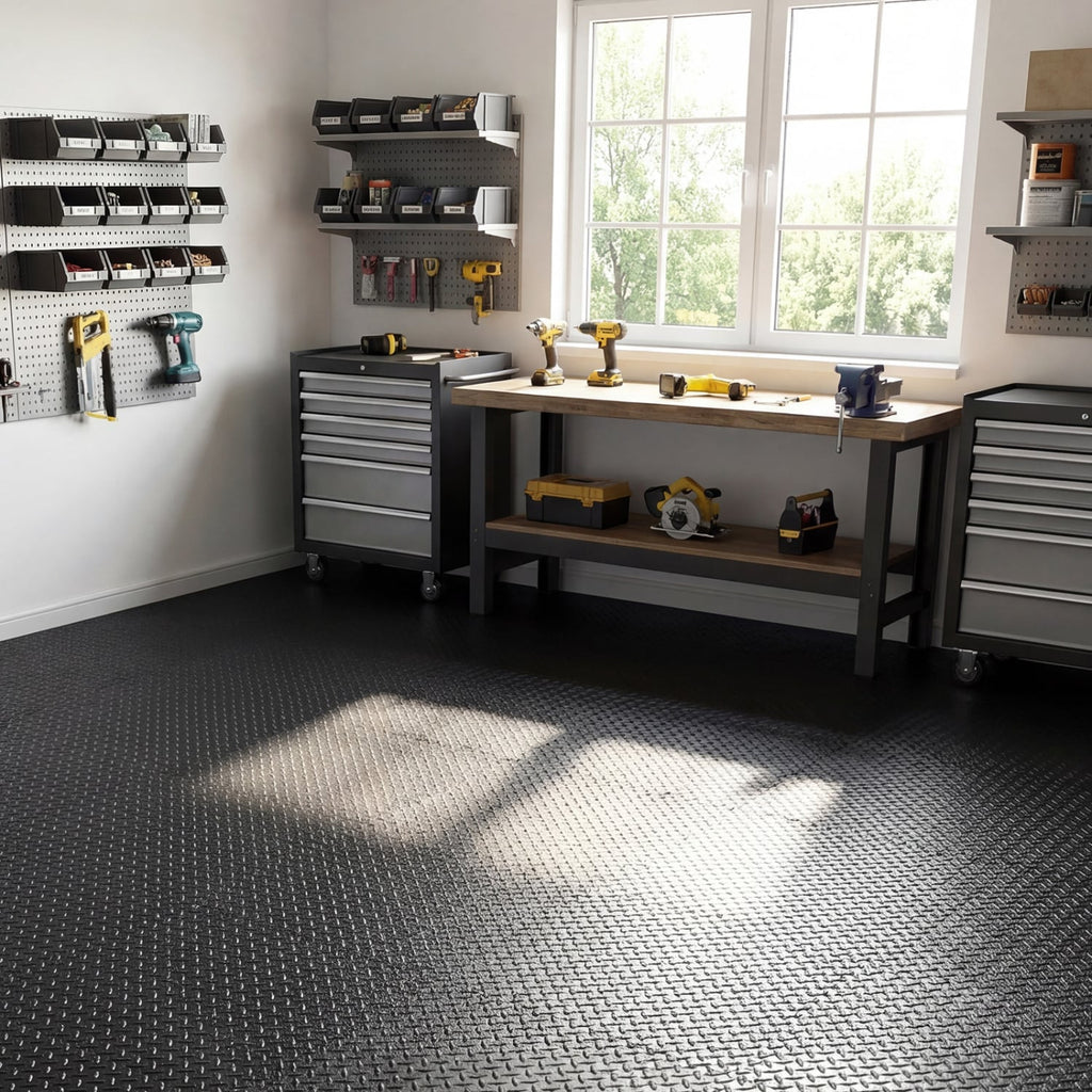 24Tiles 1/2 inches Puzzle Exercise Floor Mats-Black