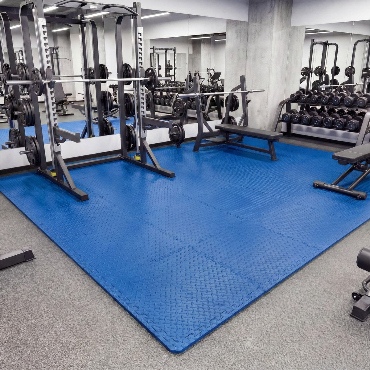 24Tiles 1/2 inches Puzzle Exercise Floor Mats-Blue