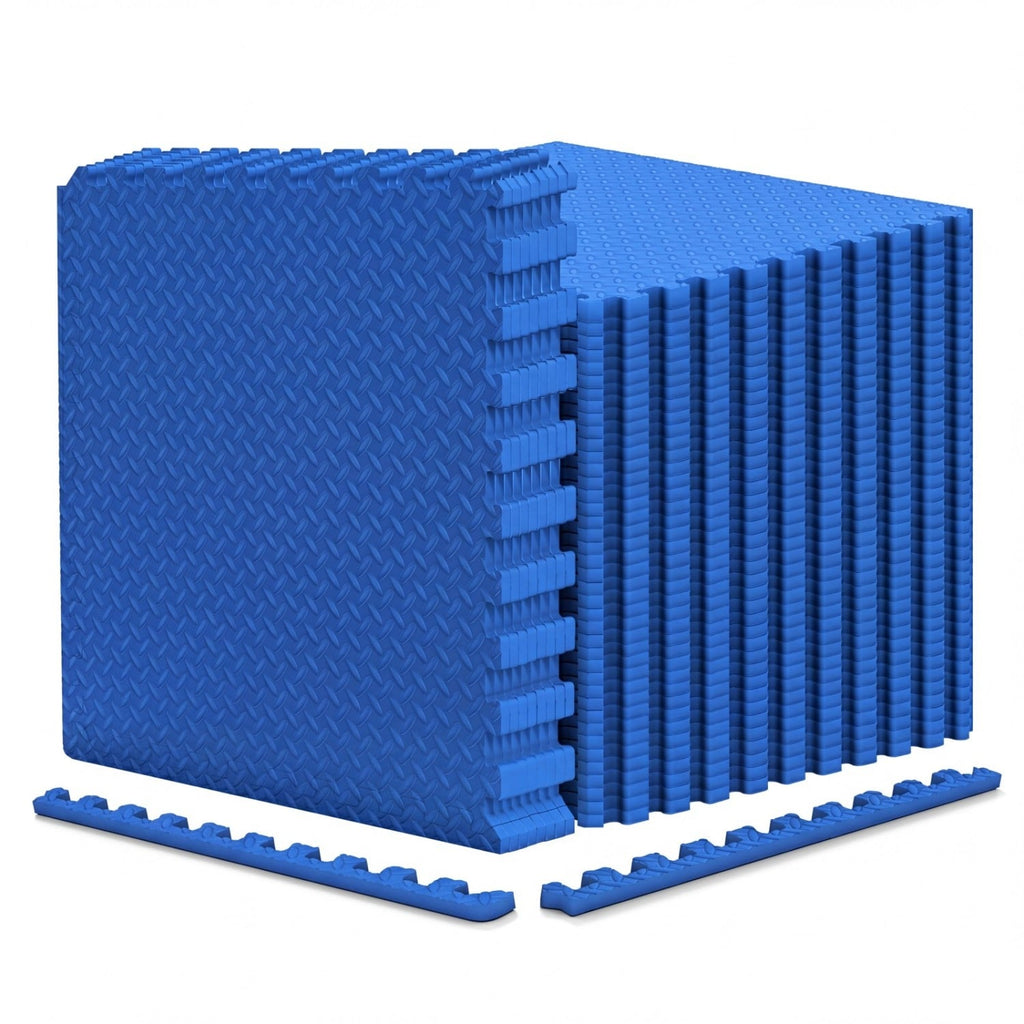 24Tiles 1/2 inches Puzzle Exercise Floor Mats-Blue