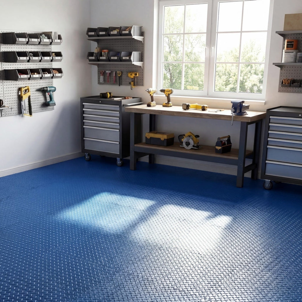 24Tiles 1/2 inches Puzzle Exercise Floor Mats-Blue