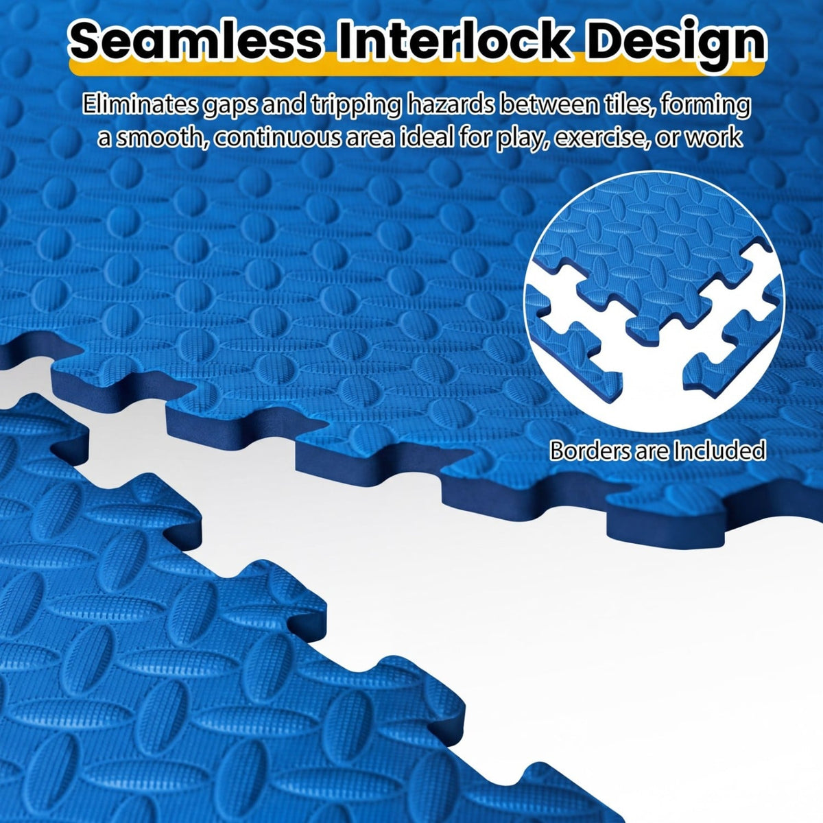 24Tiles 1/2 inches Puzzle Exercise Floor Mats-Blue
