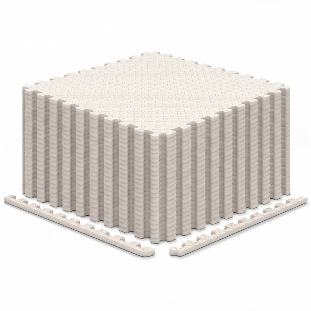 24Tiles 1/2 inches Puzzle Exercise Floor Mats-Beige