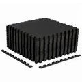 24 Pack Non-Slip Protective Interlocking EVA Foam Floor Tiles-Black