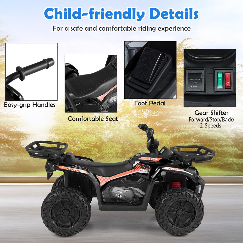 24V Kids Ride On ATV Quads, Pair of Two, One Black and One Pink, Dual 35W Motors and Storage Baskets, 66 lb Each