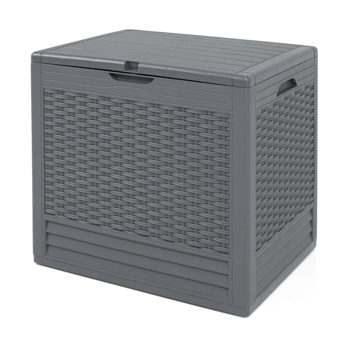 25 Gallon Outdoor Storage Box with Rattan Patterns-Gray