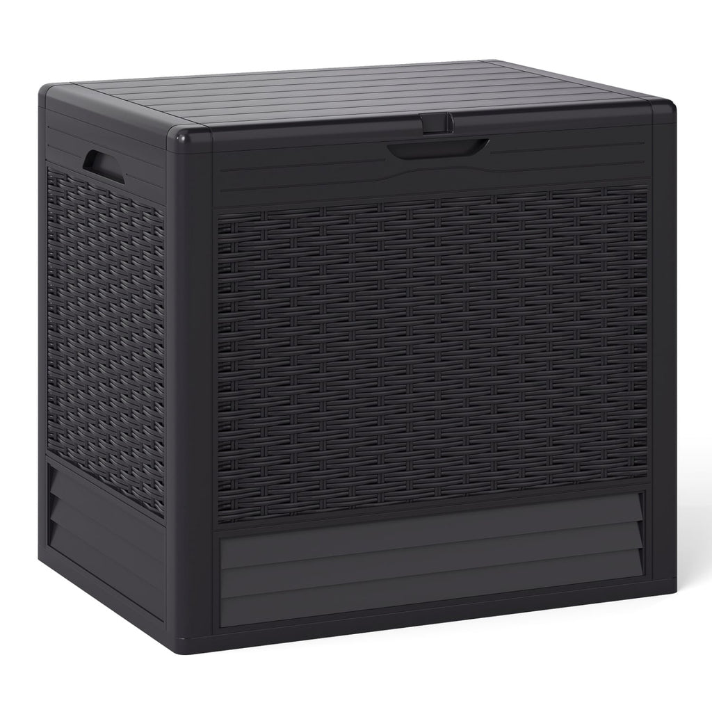 25 Gallon Outdoor Storage Box with Rattan Patterns-Brown