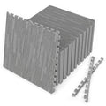 25 Tiles Wood Grain Foam Floor Mats with Borders-Gray