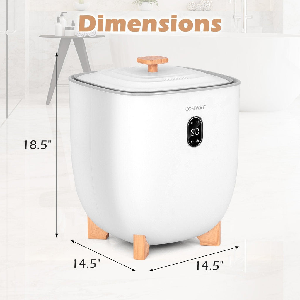25L Towel Warmer Bucket with 2 Temperature Settings and Auto Shut Off-White