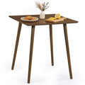 27.5 Inch Small Square Wooden Dining Table for 2-4 People Space-Saving Dining Room Table-Walnut
