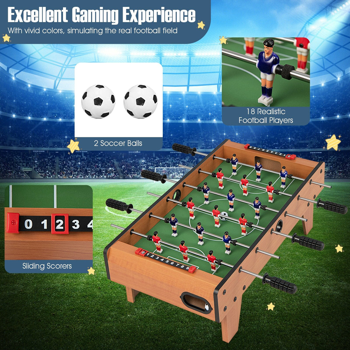 27 Inch Indoor Competition Game Foosball Table with Legs
