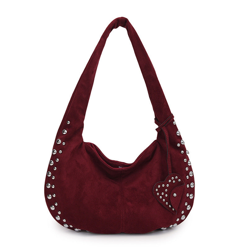 Soft Plush Underarm Tote Bag for Women, Casual Everyday Shoulder Handbag