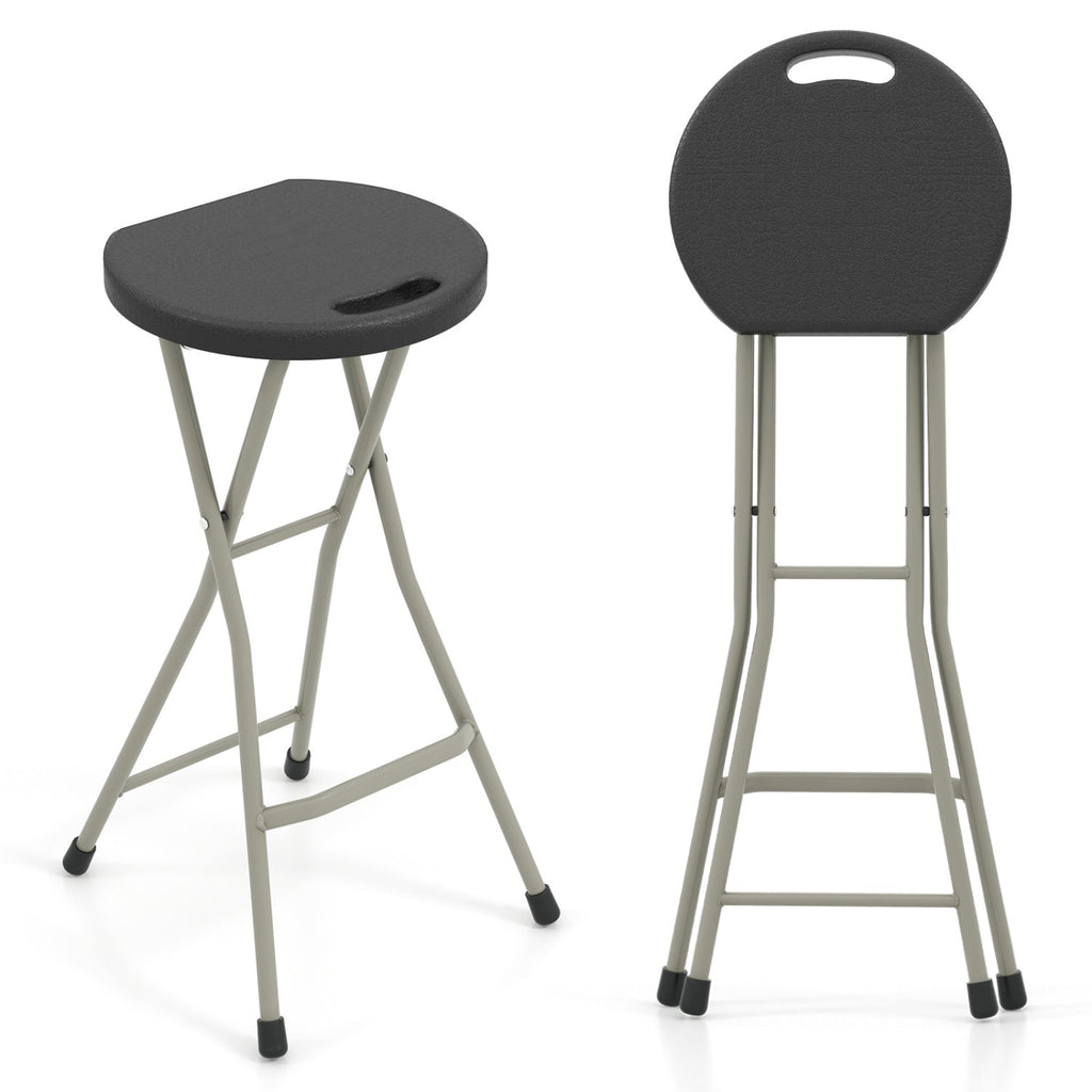 28 Inch Portable Folding Stools with 330lbs Limited Sturdy Frame-1 Piece