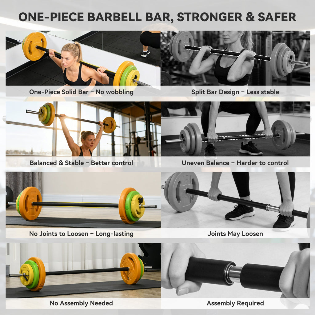 44lbs Adjustable Barbell Weight Set with Non-slip Handle for Home Gym