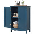 2-Door Freestanding Wooden Bathroom Cabinet with Adjustable Shelf-Green