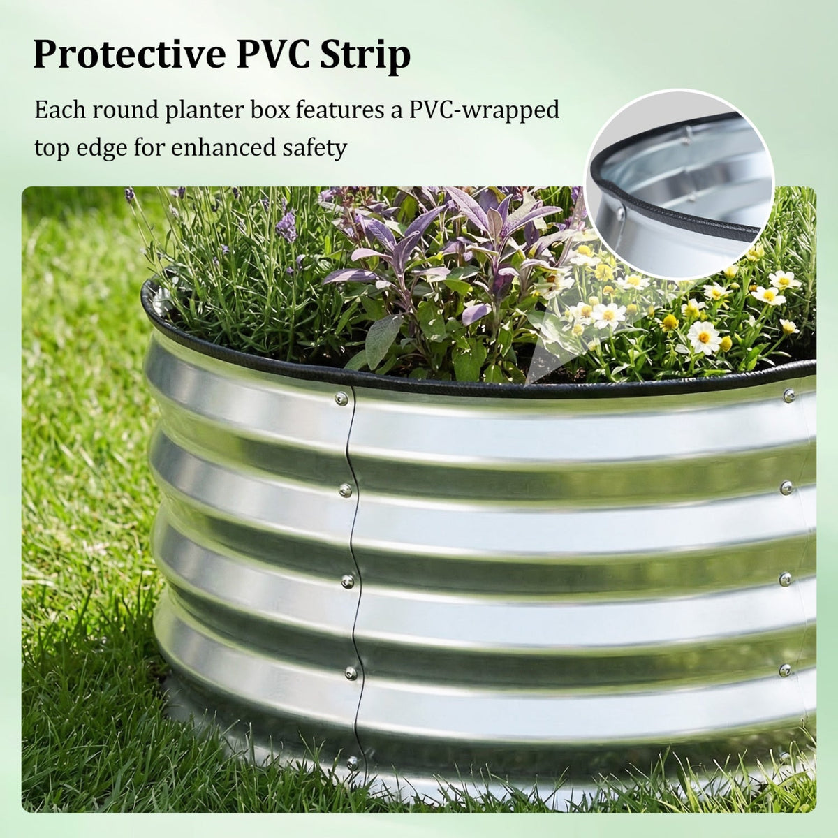 2 Pack Galvanized Raised Garden Bed Kit with Open-Ended Base-Silver