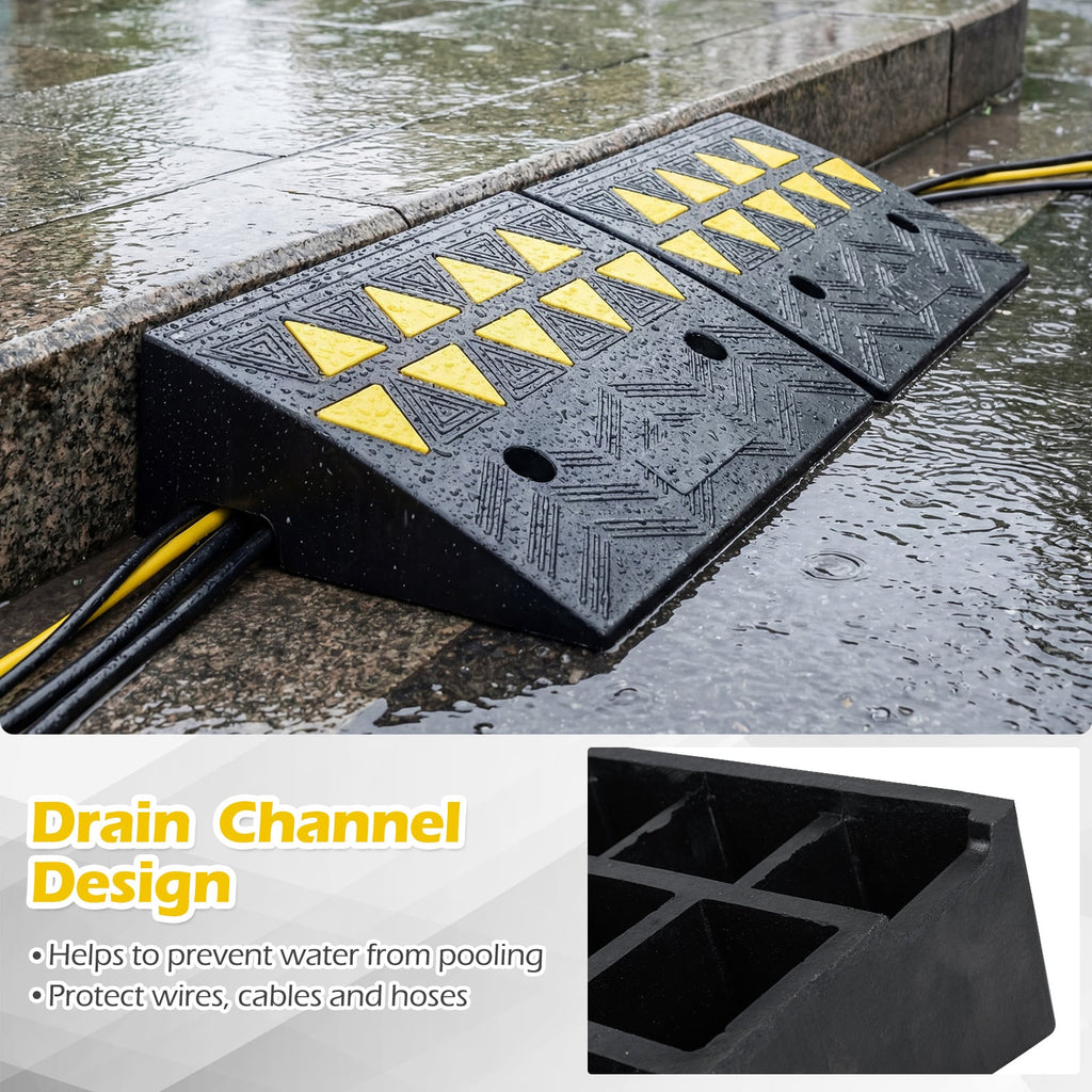2 Pcs Driveway Threshold Ramps with 5/6 Inch Rise for Medium Trucks-S