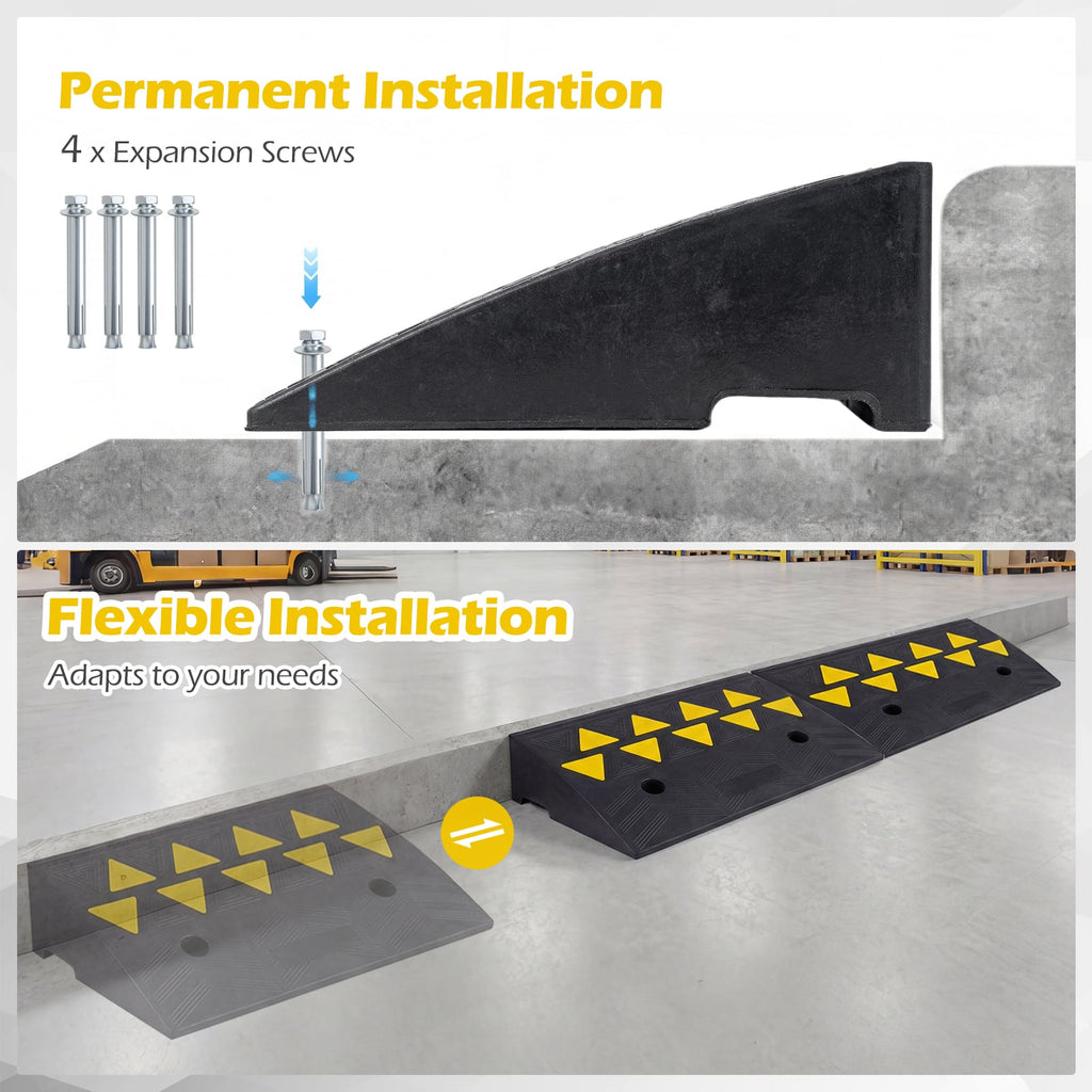 2 Pcs Driveway Threshold Ramps with 5/6 Inch Rise for Medium Trucks-S