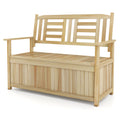 2-Person Garden Bench with 49 Gal Storage Bench and Backrest﻿-Natural