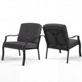 2 Pieces Patio Metal Chairs with Seat and Back Cushions for Yard-Black