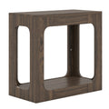 2-Tier End Table with Storage Shelf for Living Room-Walnut