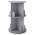 2 Tier Freestanding Kids Rotating Bookshelf Storage Rack with Bear Baffles-Gray