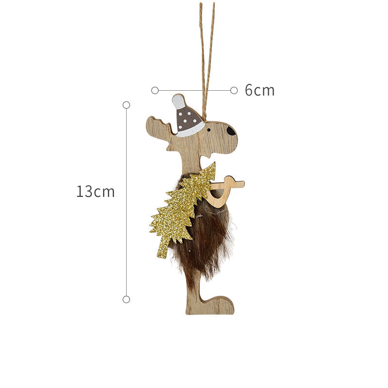 Wool Felt Christmas Ornaments Deer Santa Tree Set