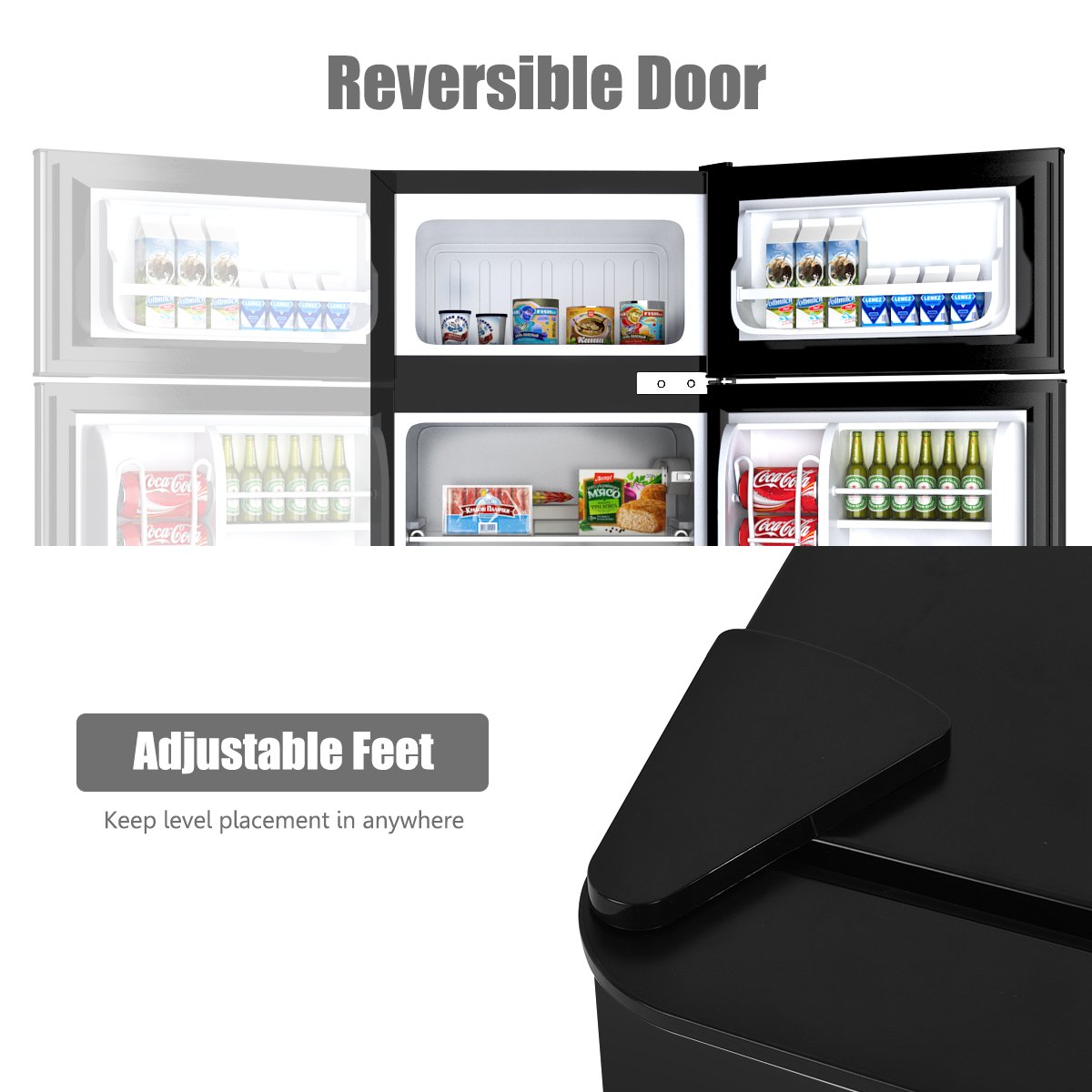 3.2 cu ft. Compact Stainless Steel Refrigerator-Black
