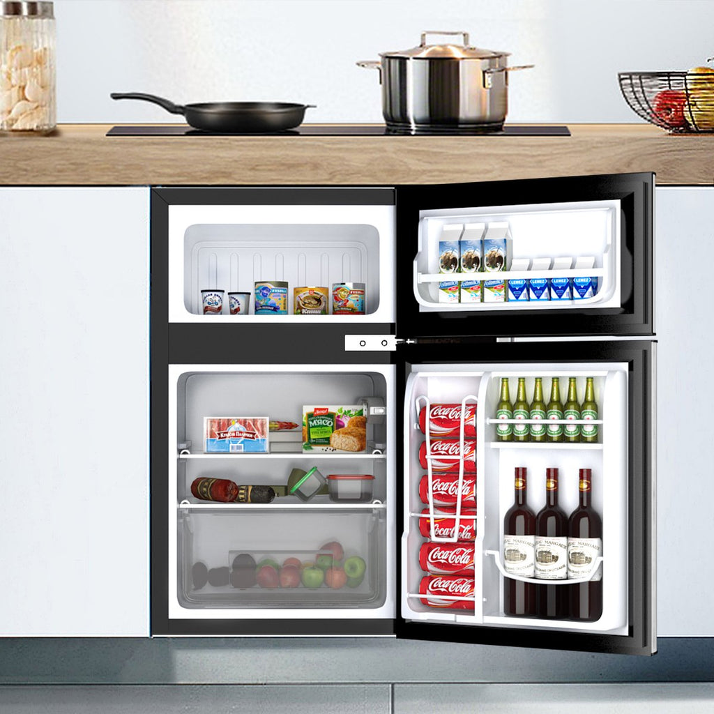 3.2 cu ft. Compact Stainless Steel Refrigerator-Gray